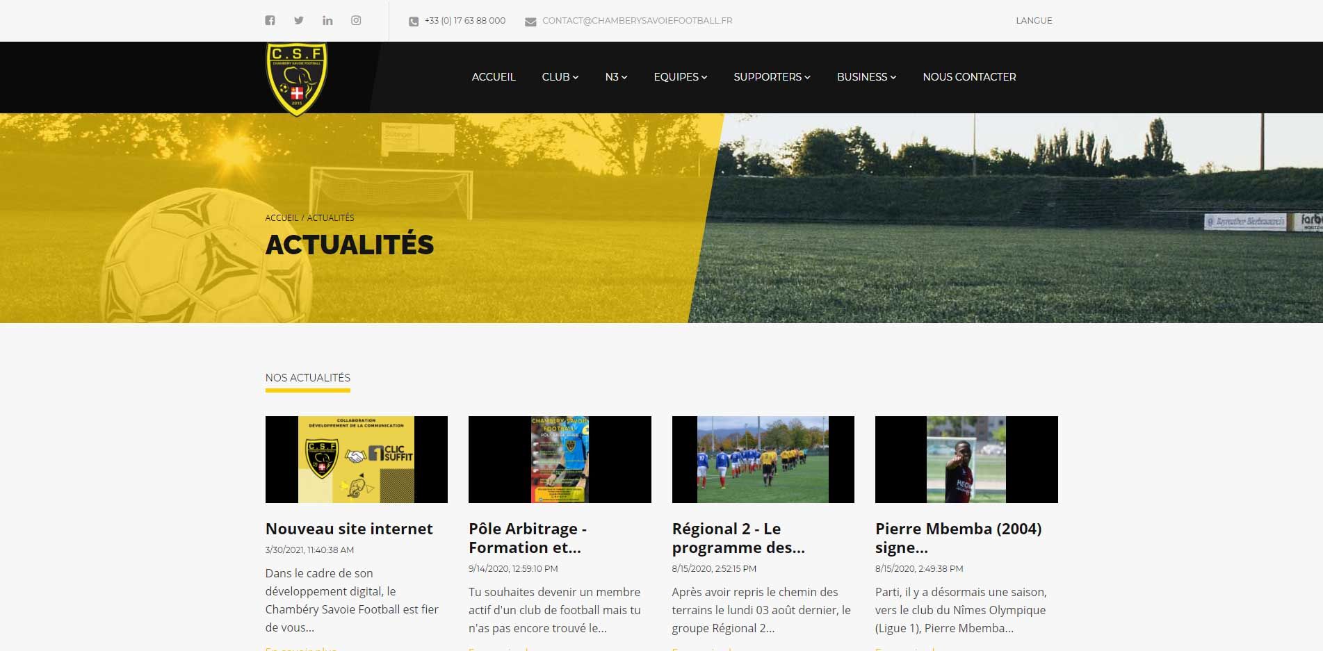 Nouvelle réalisation pour Chambery Savoie Football